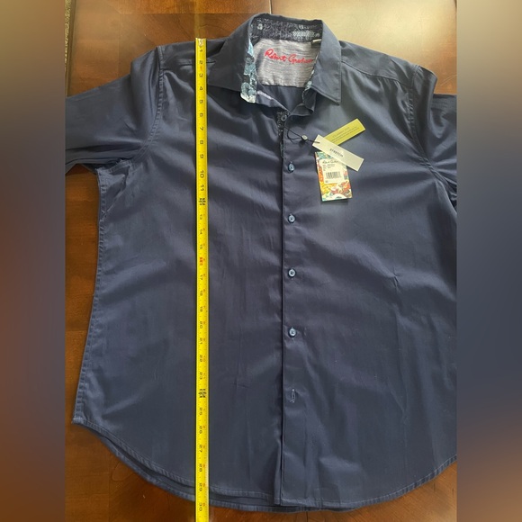 Robert Graham Righteous 2 Navy Stretch Button Down Shirt Classic Fit Extra Large - Picture 6 of 8